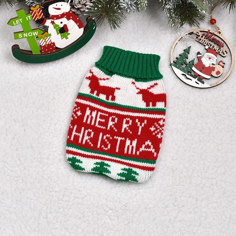 Cozy Dog Christmas Sweater with Reindeer Design – Warm Knit Sweater for Small Dogs 0