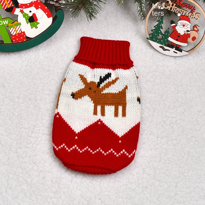 Cozy Dog Christmas Sweater with Reindeer Design – Warm Knit Sweater for Small Dogs 2