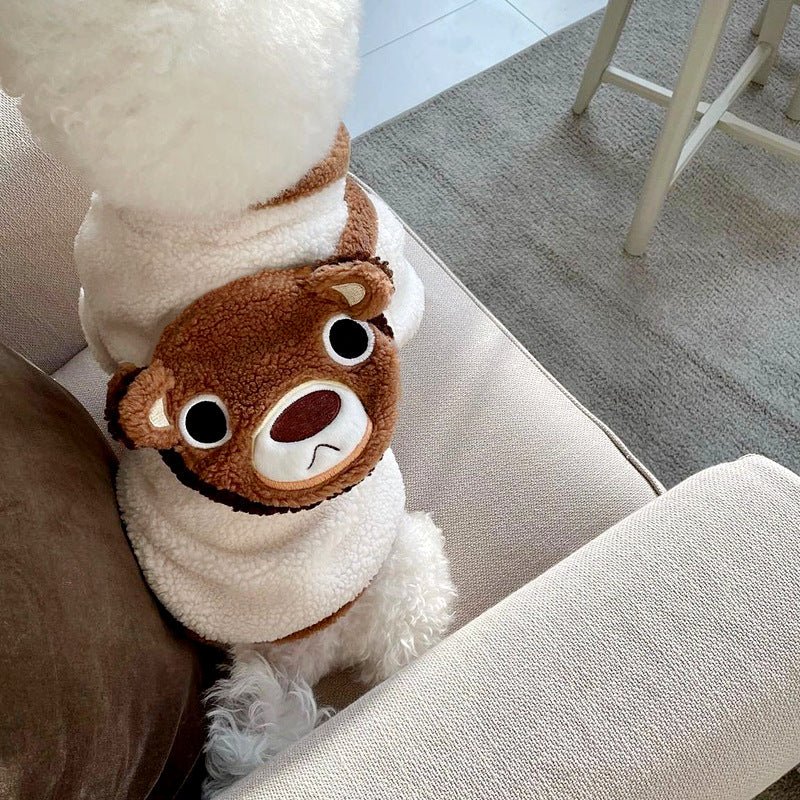 Cozy Dog Hoodie with Bear Face Mini Bag - Warm Pet Sweatshirt for Small to Medium Dogs, XS to XL 3