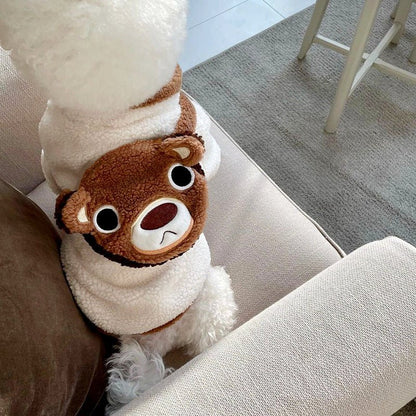 Cozy Dog Hoodie with Bear Face Mini Bag - Warm Pet Sweatshirt for Small to Medium Dogs, XS to XL 3