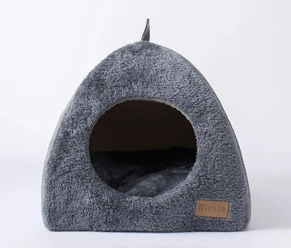 Cozy Enclosed Cat House Indoor – Triangle Design for Warmth and Comfort, Soft Velvet Material, Easy to Clean, Multiple Sizes 0