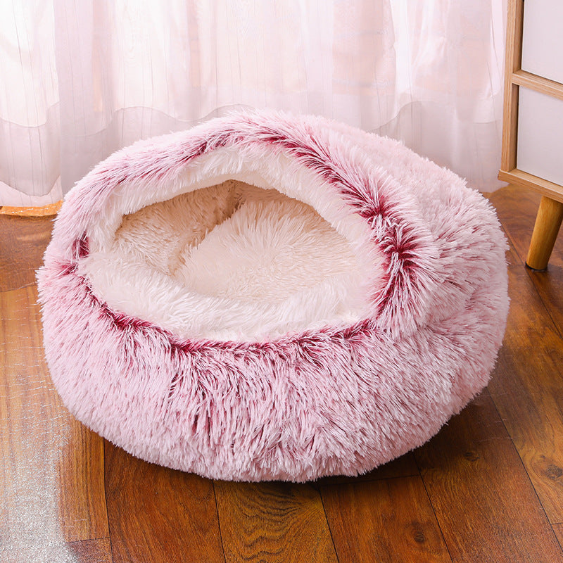 Cozy Faux Fur Pet Bed for Small Dogs – Self-Warming Half-Cave Design 10