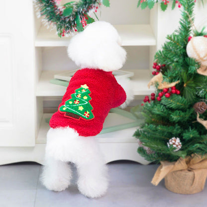 Cozy Fleece Dog Christmas Sweater for Small Dogs – Warm Santa Design Holiday Outfit 3