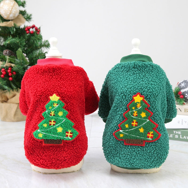 Cozy Fleece Dog Christmas Sweater for Small Dogs – Warm Santa Design Holiday Outfit 5