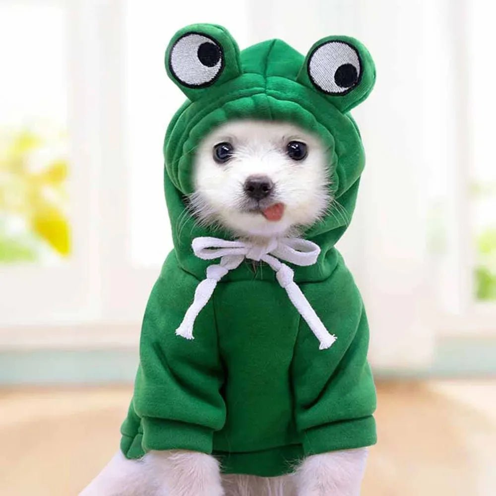 Cozy Frog Dog Hoodie Fleece Sweater for Autumn and Winter - Sizes S to XXL, Soft and Stylish for Pets 1