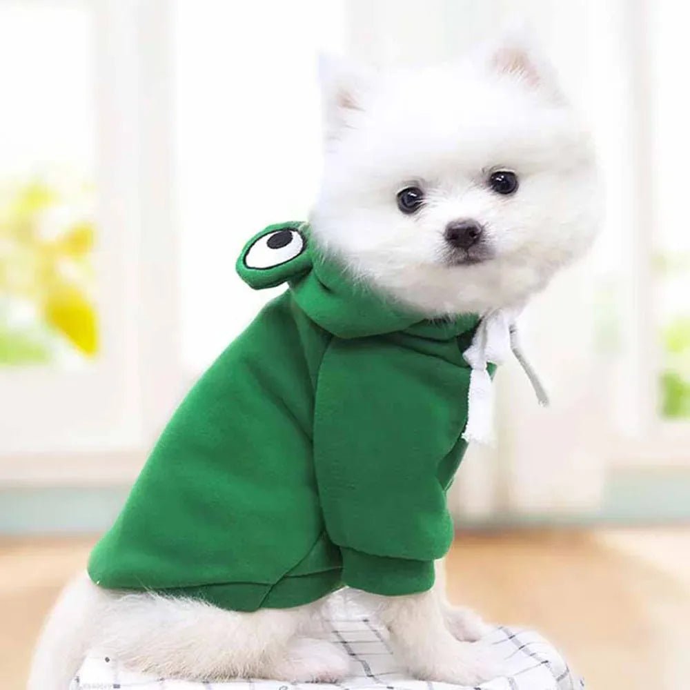 Cozy Frog Dog Hoodie Fleece Sweater for Autumn and Winter - Sizes S to XXL, Soft and Stylish for Pets 3