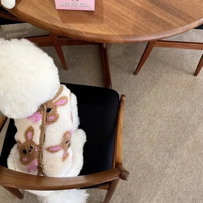 Cozy Girls Fleece Jacket with Rabbit Pattern – Warm Autumn Winter Coat for Kids 0