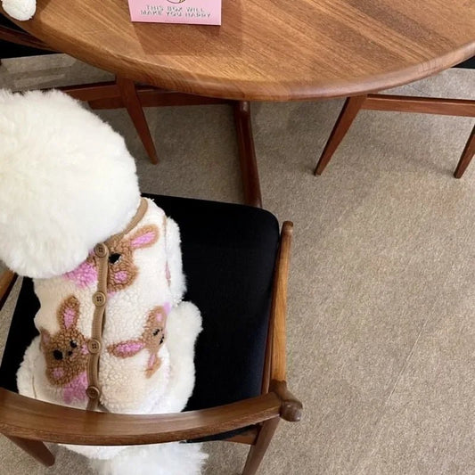 Cozy Girls Fleece Jacket with Rabbit Pattern – Warm Autumn Winter Coat for Kids 0