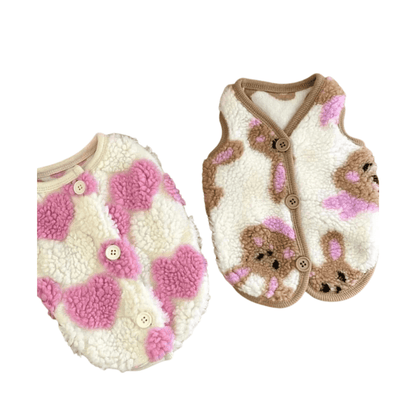 Cozy Girls Fleece Jacket with Rabbit Pattern – Warm Autumn Winter Coat for Kids 1