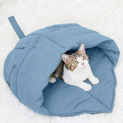 Cozy Linen Cat Cave Bed for Cats and Small Dogs – Warm Enclosed Sleeping Bag, Anti-Slip Bottom, Machine Washable 10