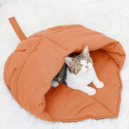 Cozy Linen Cat Cave Bed for Cats and Small Dogs – Warm Enclosed Sleeping Bag, Anti-Slip Bottom, Machine Washable 9