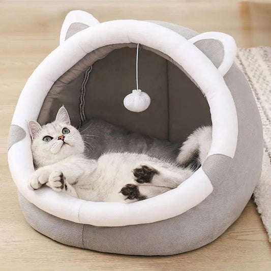 Cozy Pet Bed for Cats and Dogs – Soft Cotton Cushion in Gray, Ideal for Large and Small Pets 0
