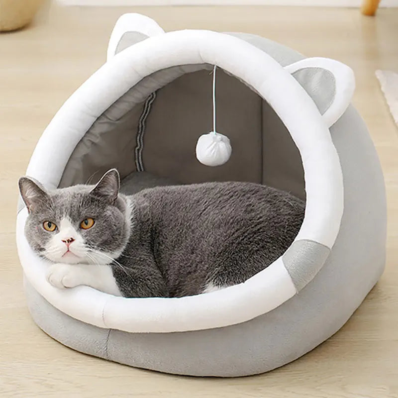 Cozy Pet Bed for Cats and Dogs – Soft Cotton Cushion in Gray, Ideal for Large and Small Pets 2