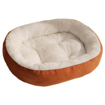 Cozy Plush Pet Bed for Cats and Small Dogs – Soft Coral Fleece with Non-Slip Base for Ultimate Comfort 0