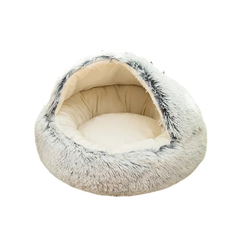 Cozy Ultra-Soft Plush Cave Dog Bed for Small Breeds – Non-Slip Design Perfect for Snugglers and Napping 2