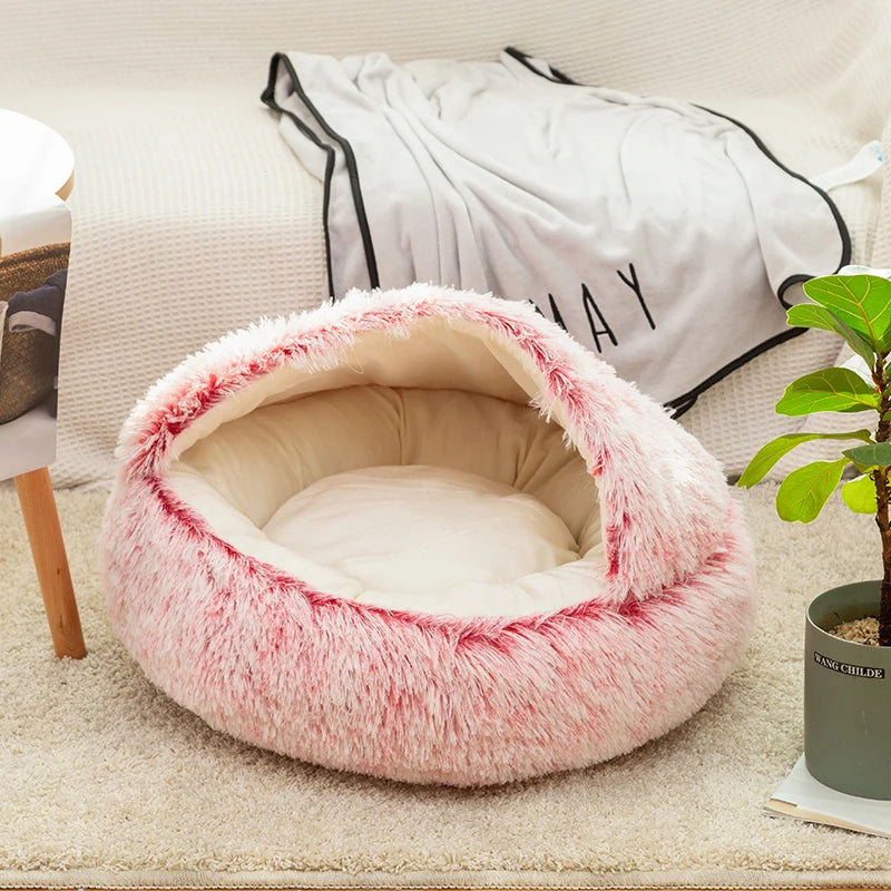 Cozy Ultra-Soft Plush Cave Dog Bed for Small Breeds – Non-Slip Design Perfect for Snugglers and Napping 5