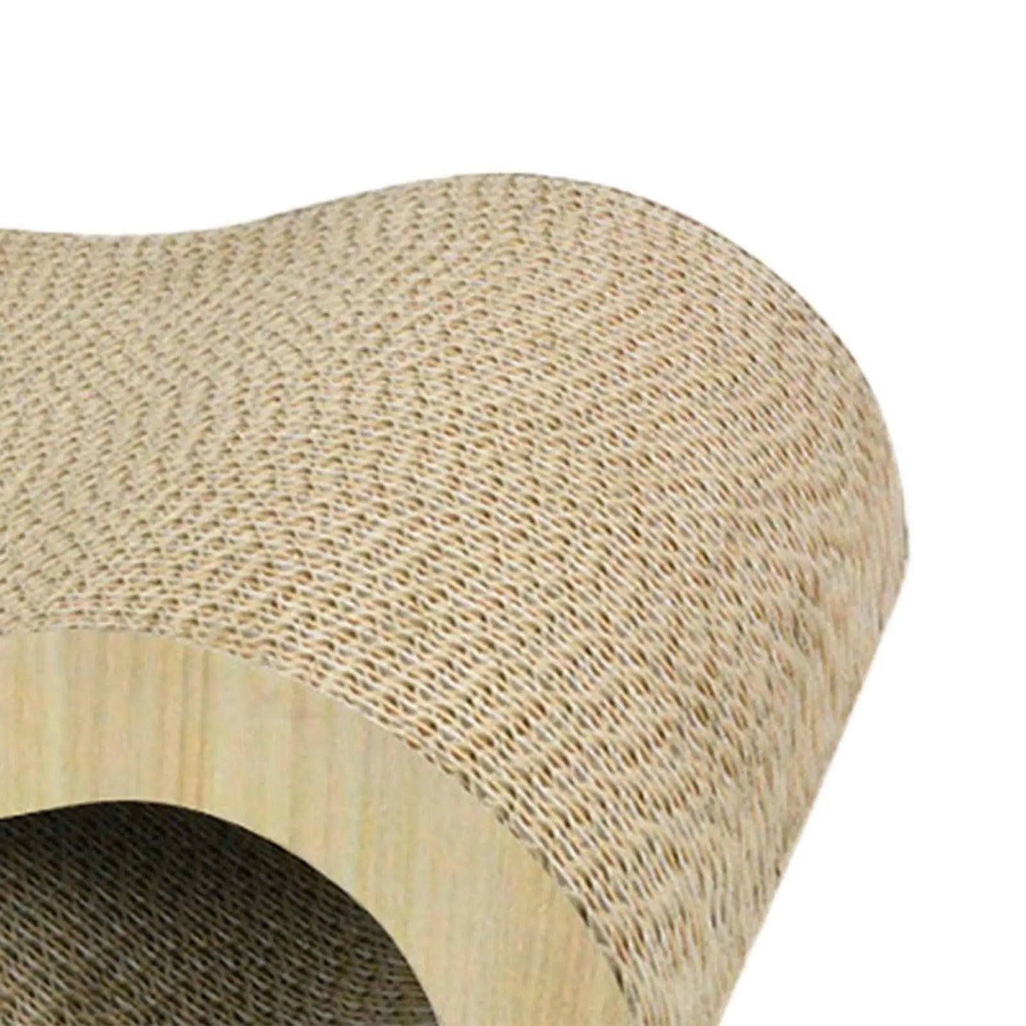 Curved Cat Scratching Post and Lounge – Durable Corrugated Cardboard Design 3