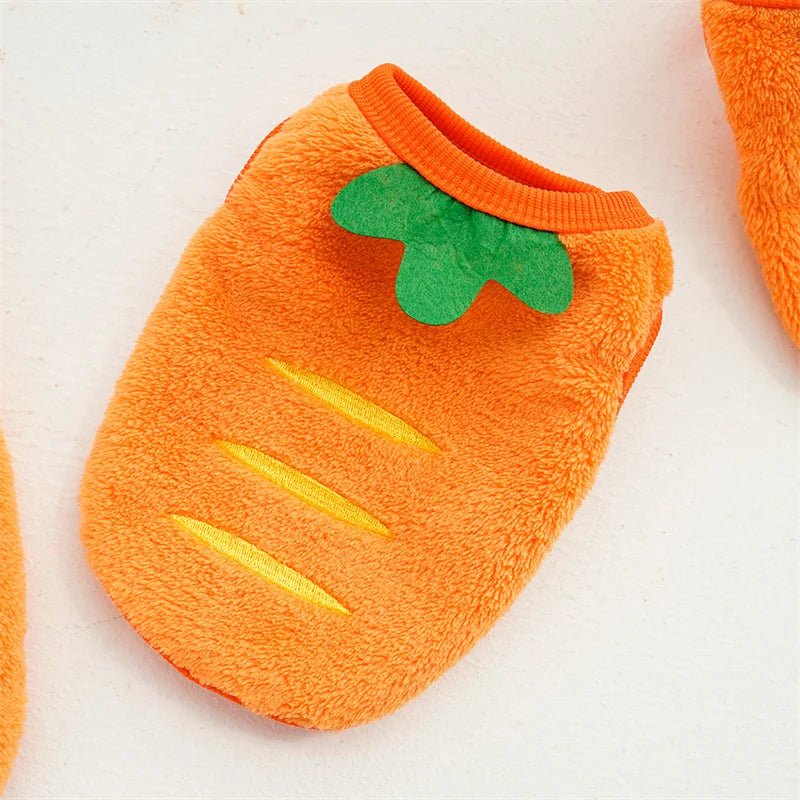 Cute Carrot Dog Costume for Small Pets – Vibrant Orange and Green Outfit for Easter Celebrations 0