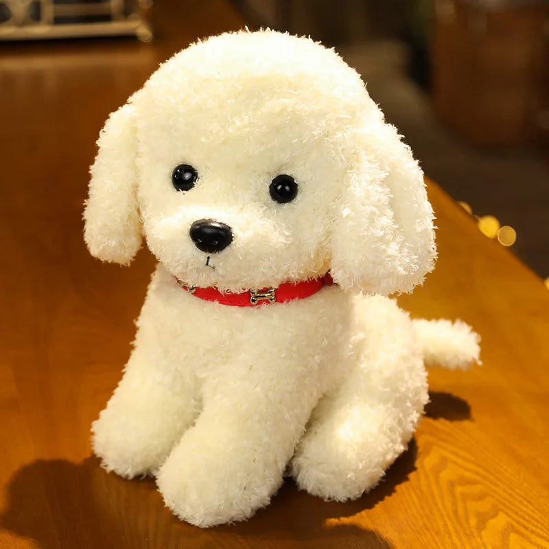 Cute Curly Hair Teddy Dog Plush Toy – Soft Stuffed Animal with Collar and Flower for Kids, 12 Inches Tall 10