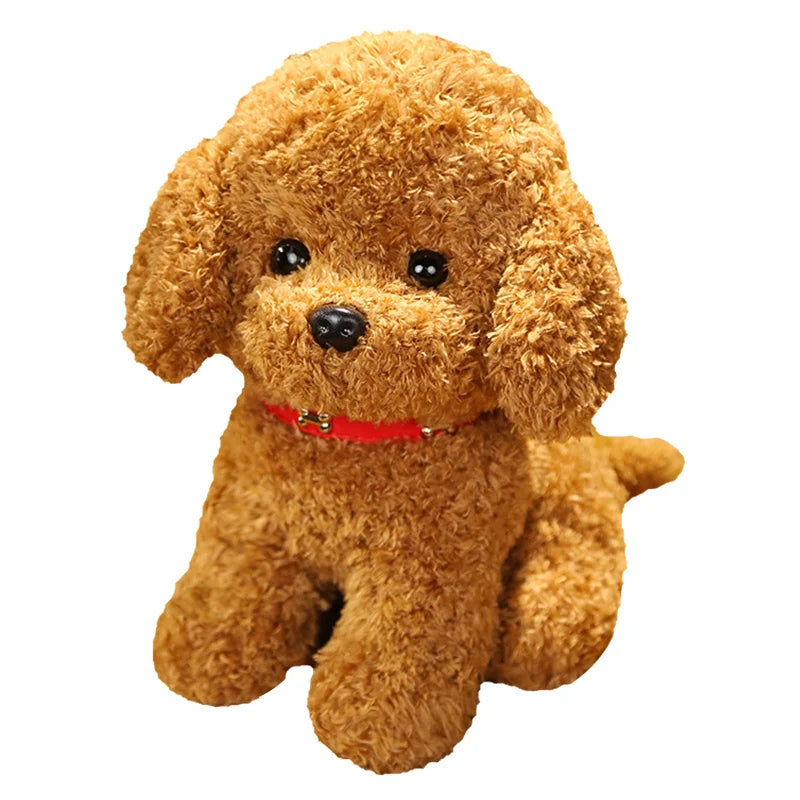 Cute Curly Hair Teddy Dog Plush Toy – Soft Stuffed Animal with Collar and Flower for Kids, 12 Inches Tall 5