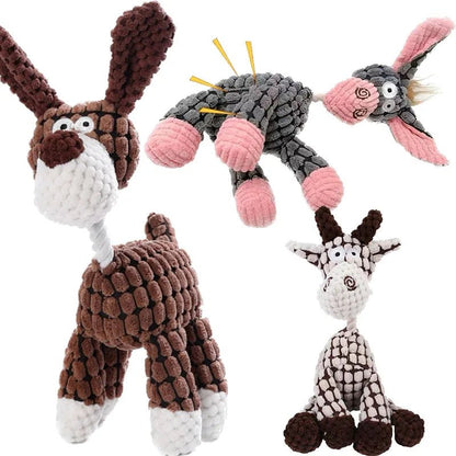 Cute Donkey Plush Dog Toy with Squeaker – Durable Chew Toy for Small and Large Dogs, 12 Inches Long, Multi-Color 1