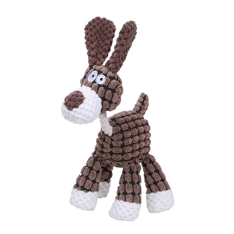 Cute Donkey Plush Dog Toy with Squeaker – Durable Chew Toy for Small and Large Dogs, 12 Inches Long, Multi-Color 8