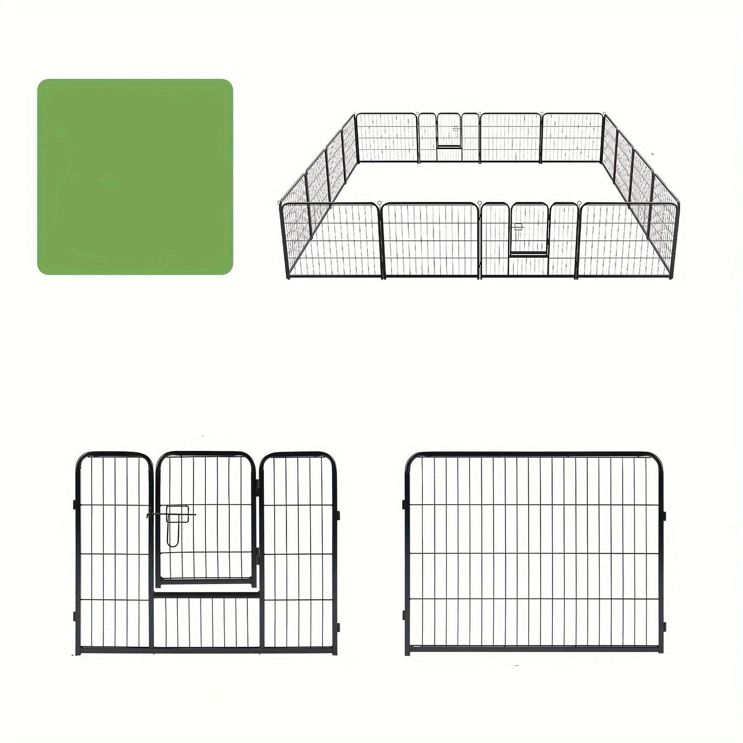 Customizable DIY Metal Dog Playpen for indoor and outdoor use, featuring an access door and versatile design for pet exercise and safety. 7