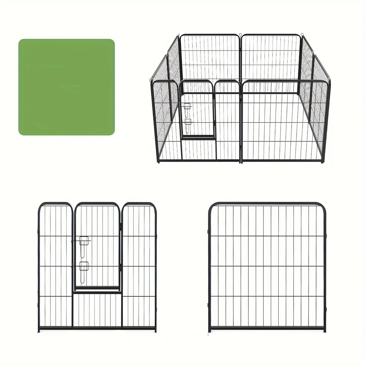 Customizable DIY Metal Dog Playpen for indoor and outdoor use, featuring an access door and versatile design for pet exercise and safety. 8
