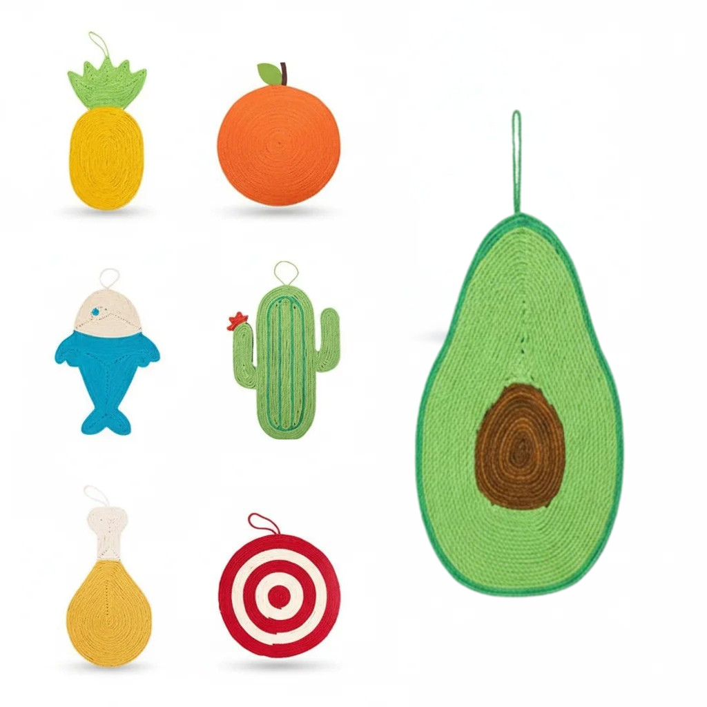Decorative Sisal Cat Scratching Board – Cactus Style Hanging Scratch Pad for Healthy Nails 1