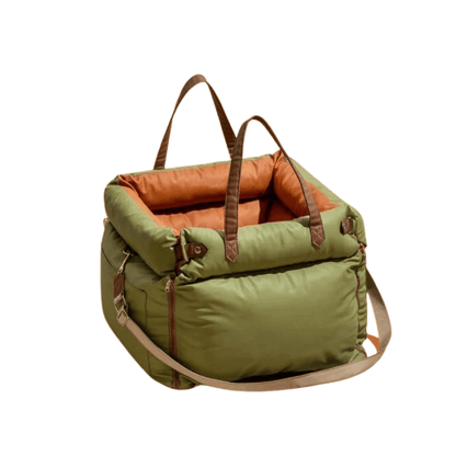 Deluxe Faux Leather Dog Car Seat - Comfortable and Safe Dog Booster Seat for Small to Medium Pets, Waterproof and Portable 1