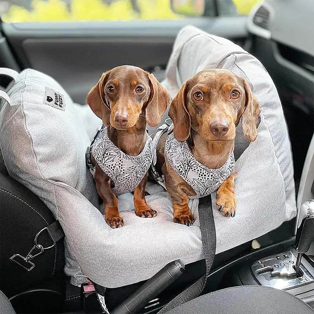 Dog Car Seat Bed with Adjustable Safety Straps – Portable Travel Bed for Small & Medium Dogs – Waterproof Oxford Fabric 1