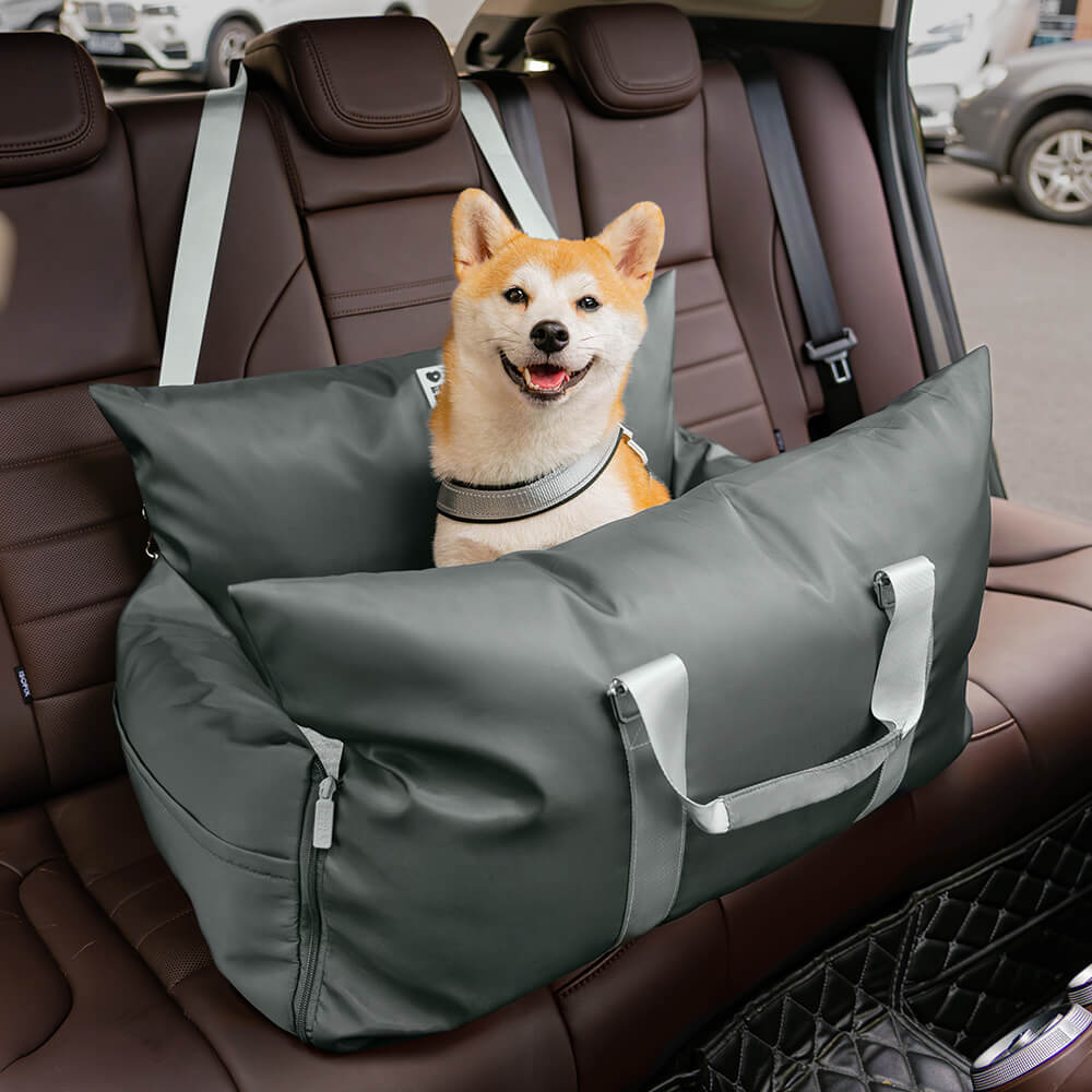 Dog Car Seat Bed with Adjustable Safety Straps – Portable Travel Bed for Small & Medium Dogs – Waterproof Oxford Fabric 12