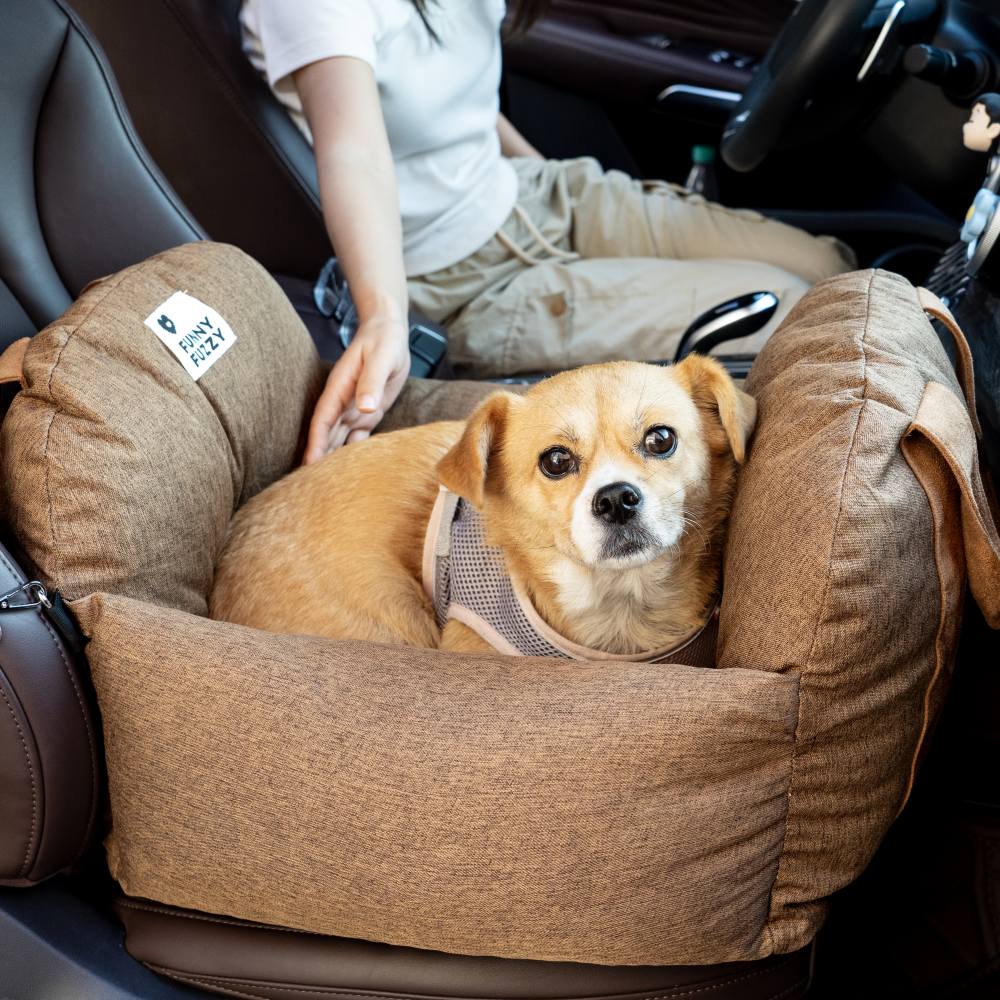 Dog Car Seat Bed with Adjustable Safety Straps – Portable Travel Bed for Small & Medium Dogs – Waterproof Oxford Fabric 16