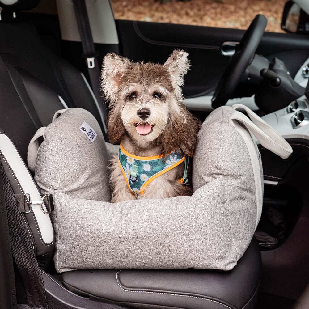 Dog Car Seat Bed with Adjustable Safety Straps – Portable Travel Bed for Small & Medium Dogs – Waterproof Oxford Fabric 18