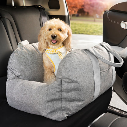 Dog Car Seat Bed with Adjustable Safety Straps – Portable Travel Bed for Small & Medium Dogs – Waterproof Oxford Fabric 19
