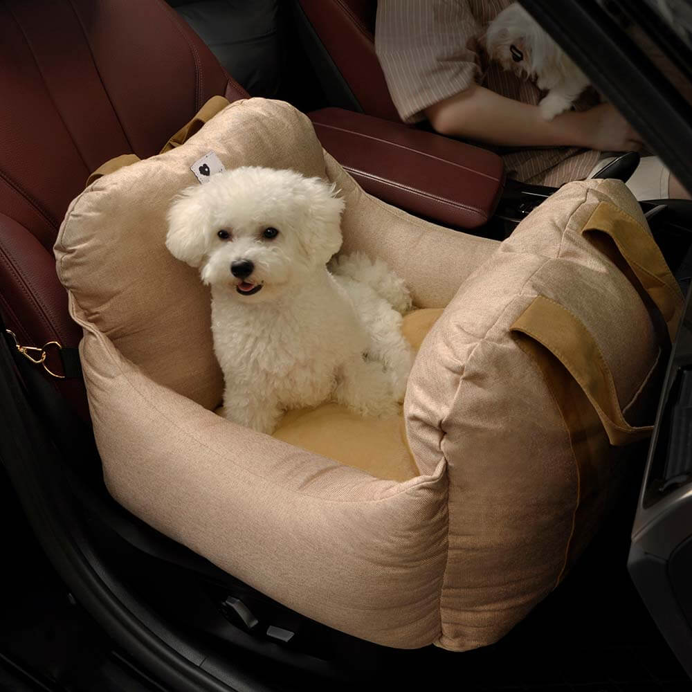 Dog Car Seat Bed with Adjustable Safety Straps – Portable Travel Bed for Small & Medium Dogs – Waterproof Oxford Fabric 2