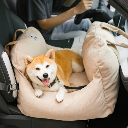 Dog Car Seat Bed with Adjustable Safety Straps – Portable Travel Bed for Small & Medium Dogs – Waterproof Oxford Fabric 20