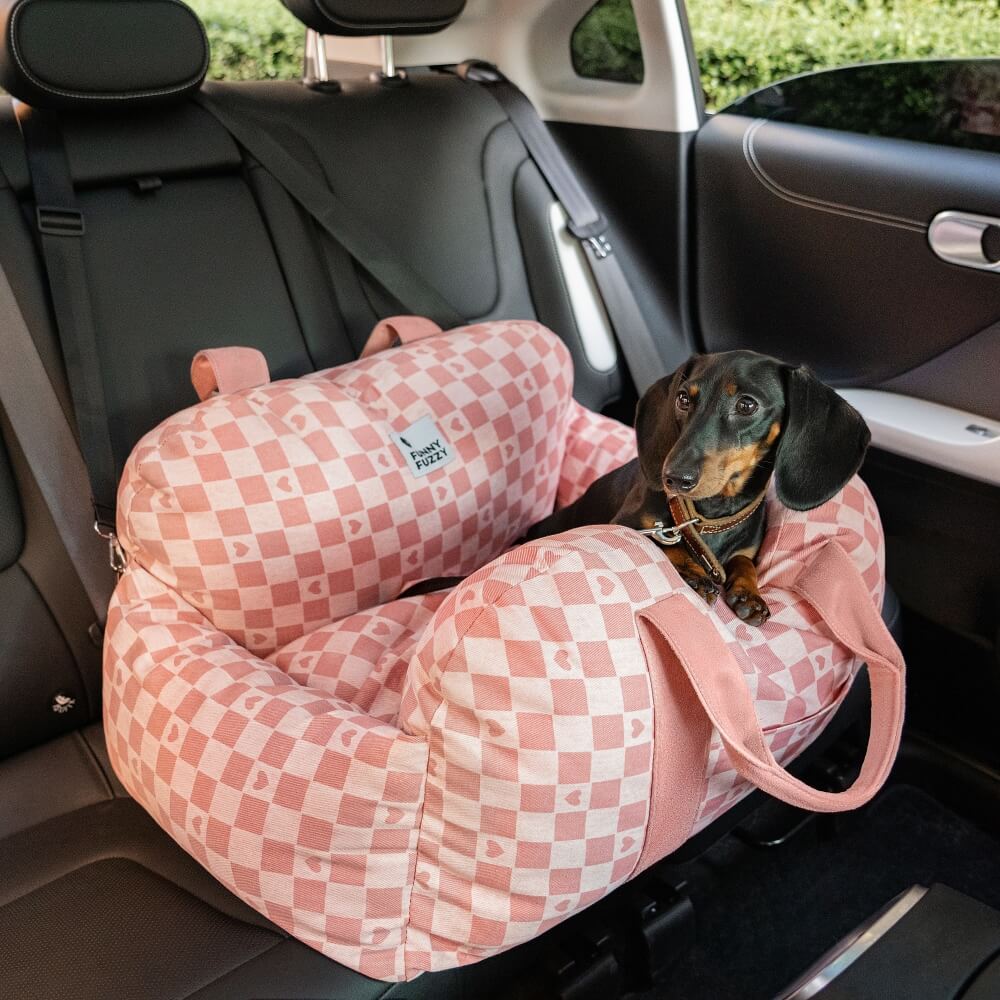 Dog Car Seat Bed with Adjustable Safety Straps – Portable Travel Bed for Small & Medium Dogs – Waterproof Oxford Fabric 27
