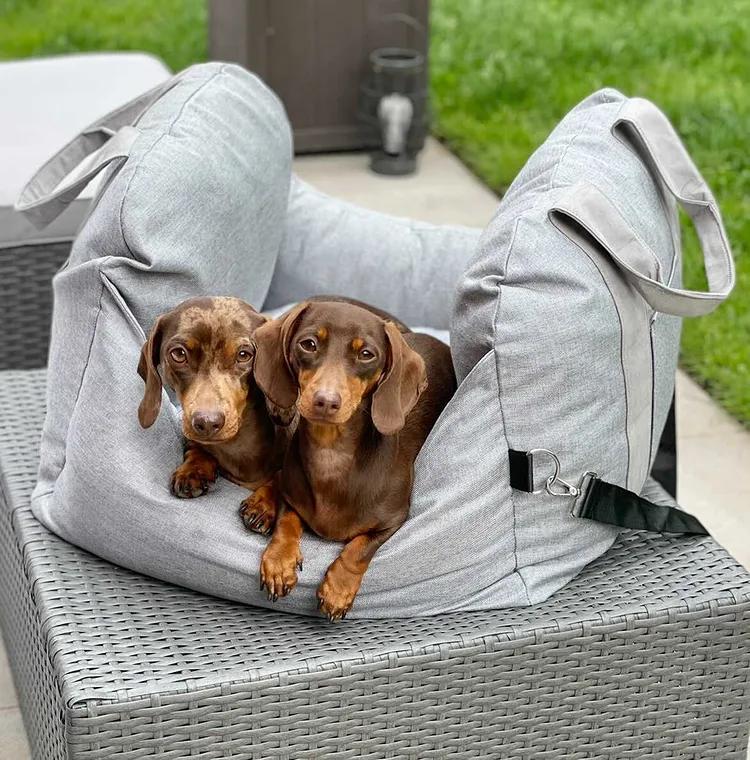 Dog Car Seat Bed with Adjustable Safety Straps – Portable Travel Bed for Small & Medium Dogs – Waterproof Oxford Fabric 8