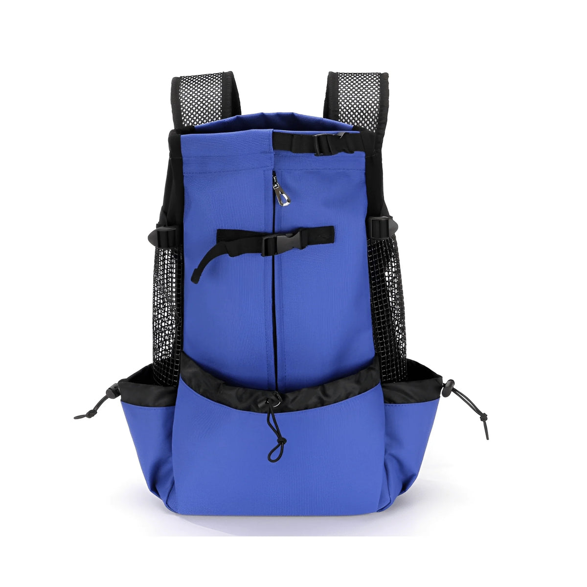 Dog carrier backpack designed for small dogs featuring breathable mesh panels, adjustable support straps, and reflective strips for safety and comfort. 8
