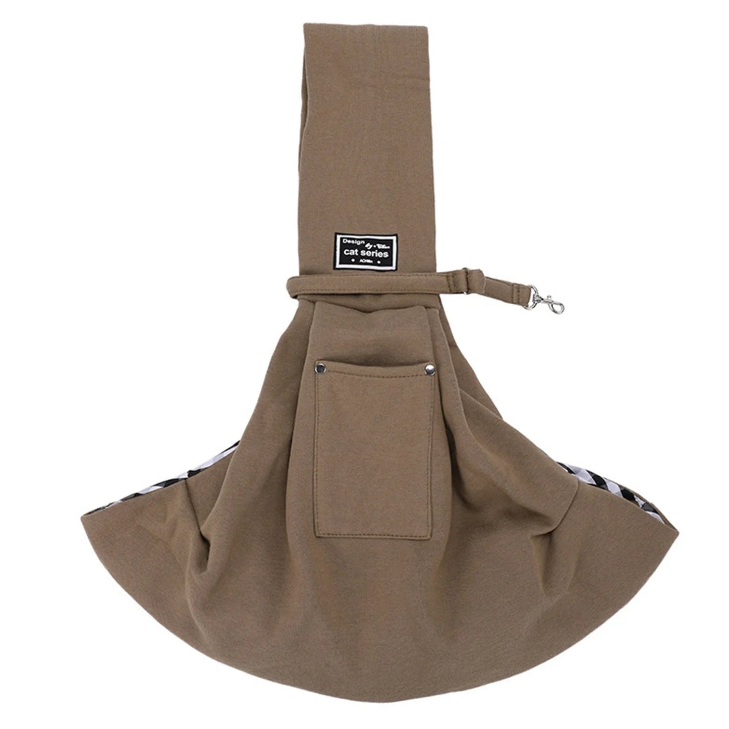 Dog Carrier Sling Bag for Small Dogs featuring breathable fabric and a zippered pocket, ideal for portable pet travel and on-the-go adventures. 5