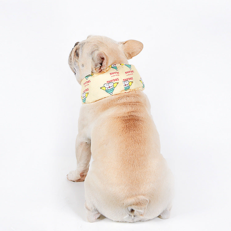 Dog Cooling Bandana with Cartoon Print – Lightweight Breathable Polyester Scarf in Sizes S, M, L 4