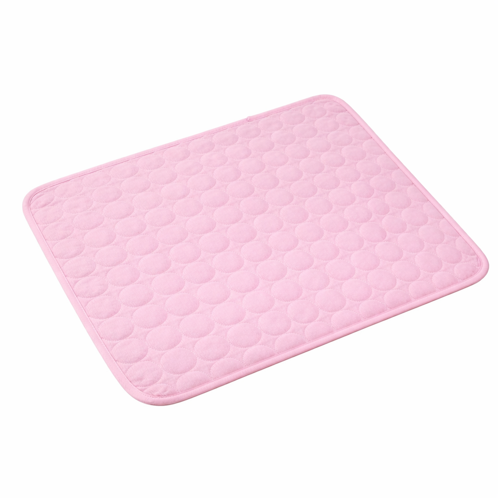 Dog cooling mat made from breathable fabric, designed for indoor and outdoor use, lightweight and foldable for easy storage, perfect for keeping pets cool during summer 7