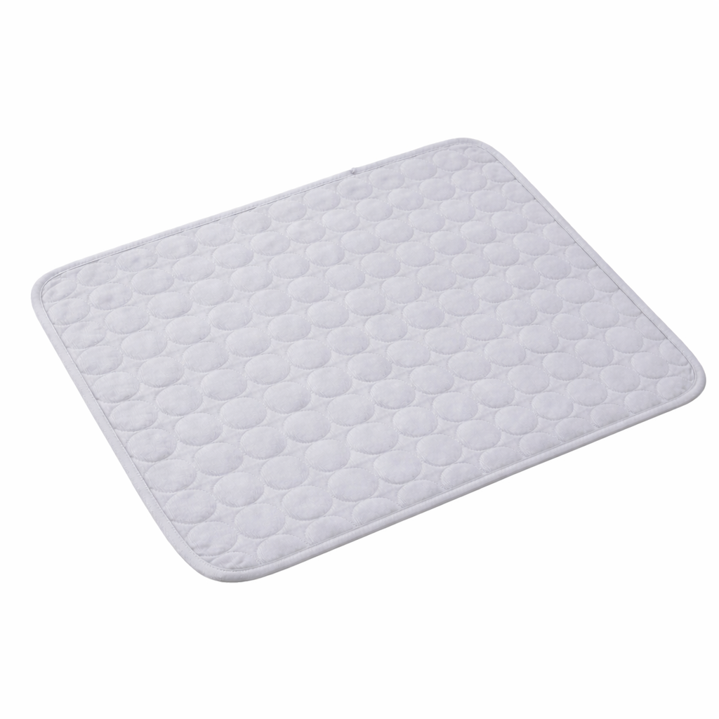 Dog cooling mat made from breathable fabric, designed for indoor and outdoor use, lightweight and foldable for easy storage, perfect for keeping pets cool during summer 9
