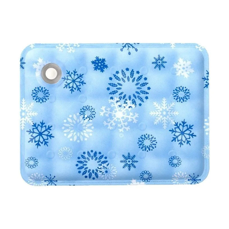 Dog cooling mat featuring innovative ice gel technology, designed for portability and lightweight convenience, perfect for home or travel use, available in multiple sizes and stylish designs 0