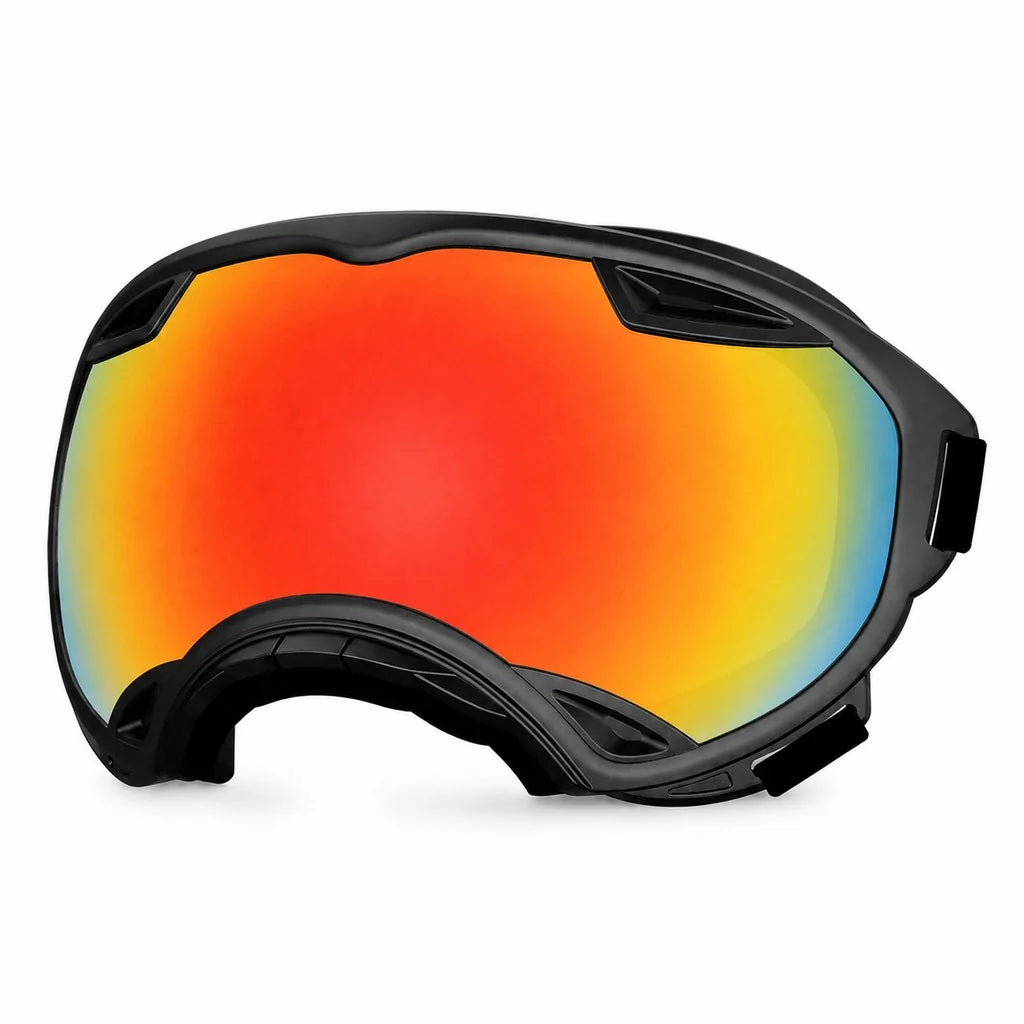 Dog goggles featuring a smoke lens for eye protection, designed with an adjustable wraparound fit, perfect for hiking and beach activities. 11