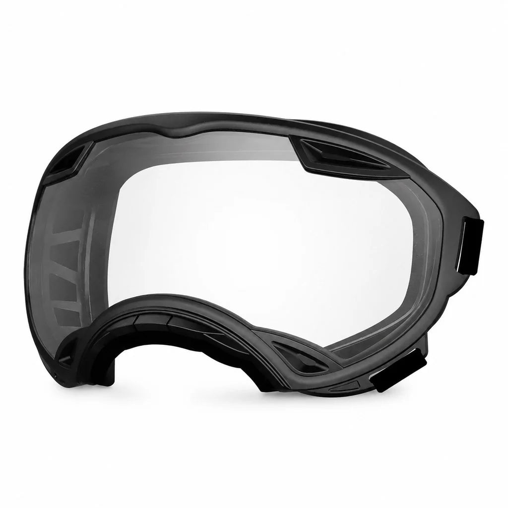 Dog goggles featuring a smoke lens for eye protection, designed with an adjustable wraparound fit, perfect for hiking and beach activities. 13