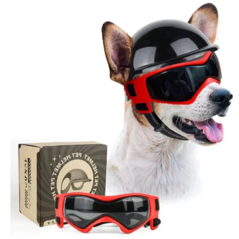 Dog goggles with UV protection and adjustable straps, designed for outdoor adventures, featuring a durable frame and a stylish design for dogs. 0