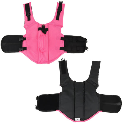 Dog life jacket featuring a shark design with reflective strips and a sturdy rescue handle, ideal for small to medium dogs, providing safety and style during water activities 6