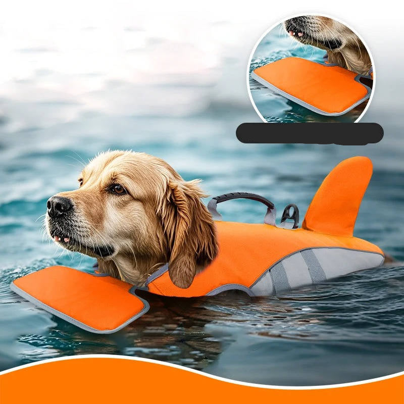 Dog life jacket with safety support for water activities, featuring a durable pet-safe float vest in vibrant colors, designed for maximum buoyancy and comfort for your 6